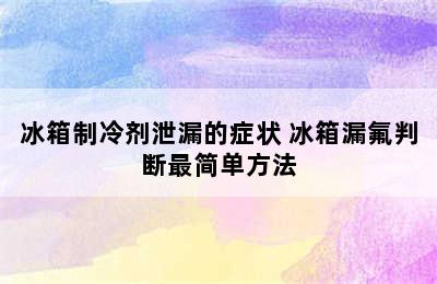 冰箱制冷剂泄漏的症状 冰箱漏氟判断最简单方法